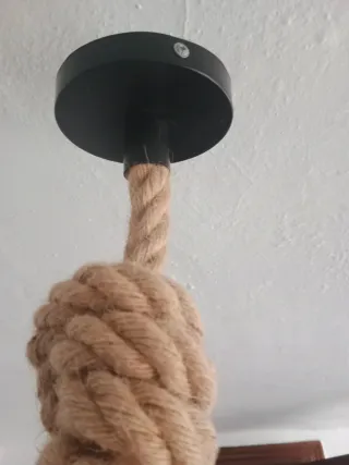 Lámpara de techo de cuerda yute