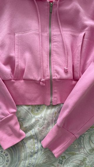 Sudadera Zara con capucha rosa talla única