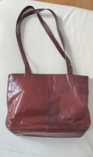 Bolso de piel tonos marrones