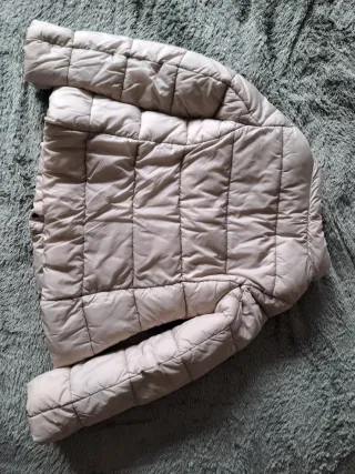Chaqueta acolchada niña beige, talla 10 años