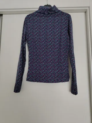 Maglioncino dolcevita blu 14 anni fiori