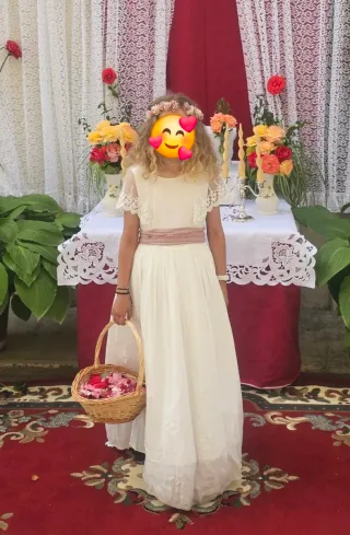 Vestido de comunión blanco para niña