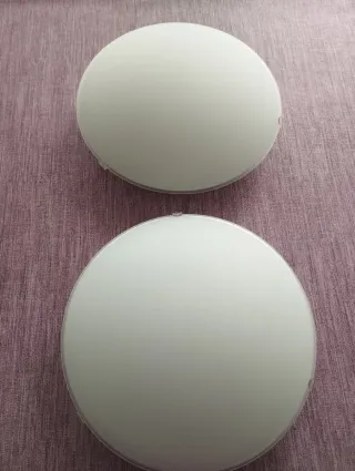 1 Lámpara Plafón Techo/Pared Cristal y Plástico.