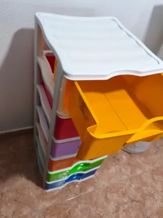 Cajonera de plástico multicolor