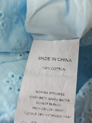 Vestido bordado azul bebé