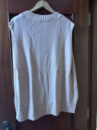 Chaleco de punto rosa