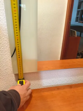 Mueble recibidor madera y cristal_SEVILLA