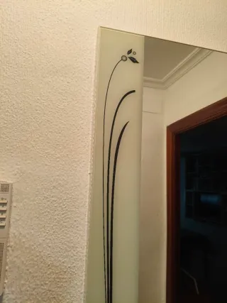 Mueble recibidor madera y cristal_SEVILLA