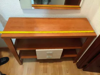 Mueble recibidor madera y cristal_SEVILLA