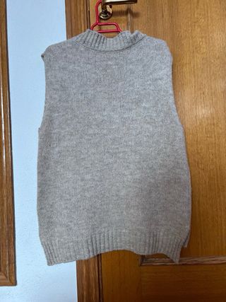 Chaleco fino beige mujer talla única