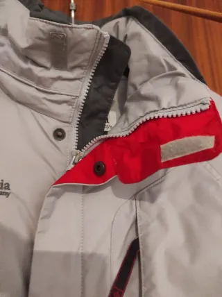 Anorak Columbia Gris y Rojo Talla 14-16