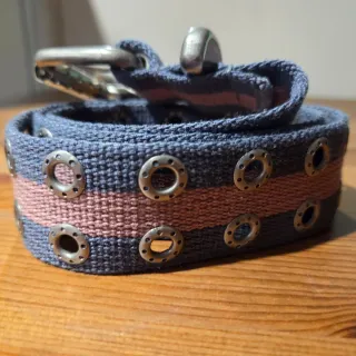 Cinturón Coronel Tapioca rayas azul/rosa