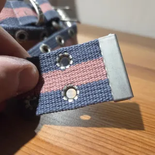 Cinturón Coronel Tapioca rayas azul/rosa