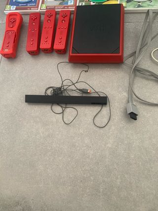 Consola Wii Roja con Juegos y Accesorios