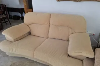 Conjunto Sofá 3+2 Plazas Beige Tela