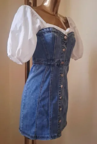 Abito Denim con maniche a sbuffo tg. M