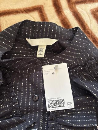 Blusa/Camisa azul plateada mujer