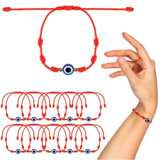 10 pulseras rojas ojo turco | suerte y protección