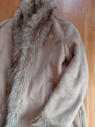 Abrigo marrón mujer talla L con pelo