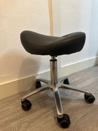 Taburete Silla Giratoria Cuero Sintético negro