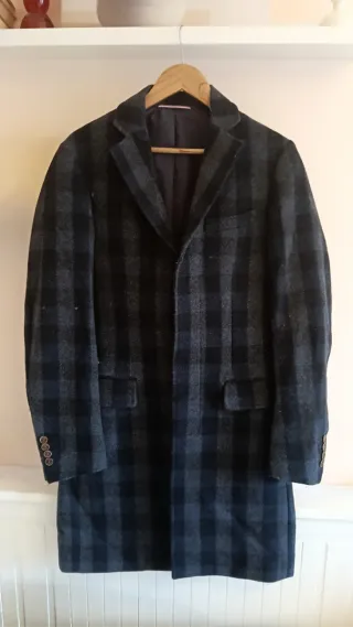 Abrigo paño El Ganso cuadros azul/gris‼️Rebajado‼️