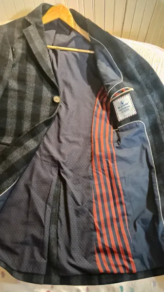 Abrigo paño El Ganso cuadros azul/gris‼️Rebajado‼️