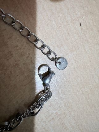 Braccialetto acciaio con cornetti portafortuna