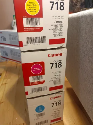 Cartuchos Tinta Canon 718 (Amarillo, Magenta, Cyan
