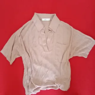 Blazer azul negro "xs"y camisa beige "s"