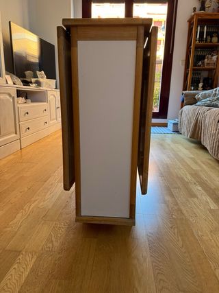 Mesa plegable madera y blanco
