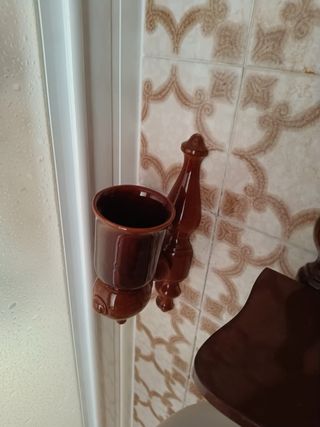 Accesorios baño Madera y Cerámica