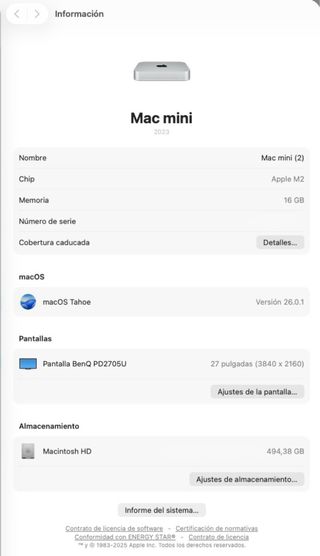 Mac Mini M2 16GB/512GB 2023 + HUB Regalo