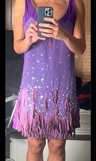 Vestido Custo Seda y Piel