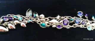 Collar Swarovski Azul y Morado