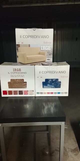 Copridivano IRGE tessuto beige/blu
