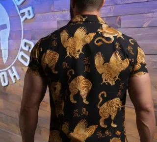 Camisa Bershka Estampada Dragones Talla M