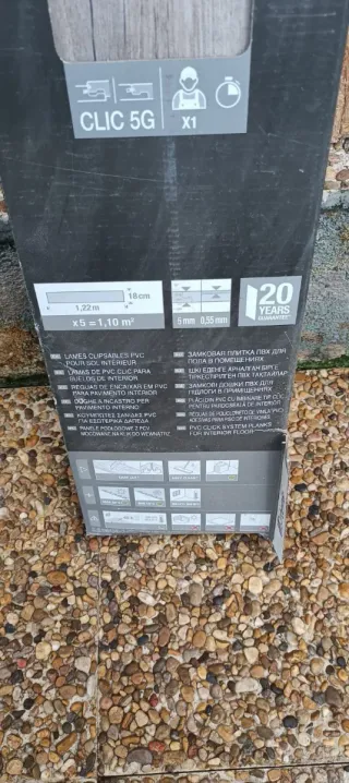 Suelo vinílico gris efecto madera (17 cajas)