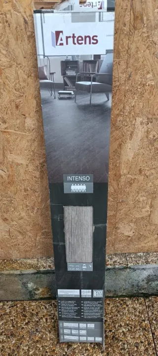 Suelo vinílico gris efecto madera (17 cajas)