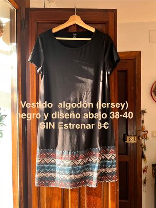 Vestido algodón estampado bajo Talla M