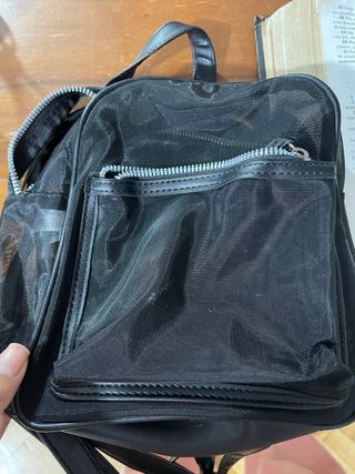 Mochila negra transparente 20 cm