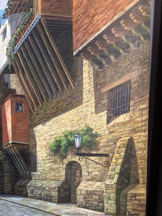 Óleo sobre lienzo: Escena urbana