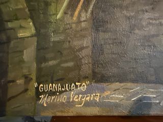 Óleo sobre lienzo: Escena urbana