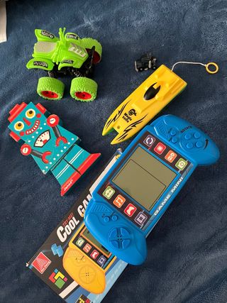 Lote Juguetes: Coche, Barco, Robot y Game Mini