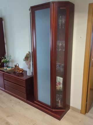 Vitrina de madera y cristal