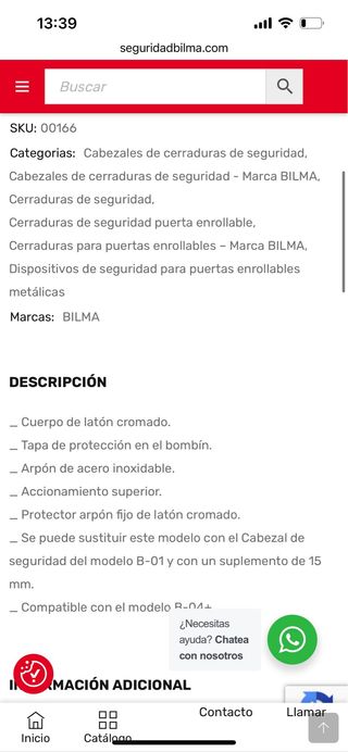 Candado Bilma para persiana