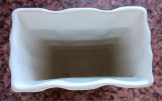 Jarrón Rectangular Cerámica Blanco