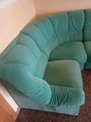 Mesa centro cristal y mármol beige. REGALO EL SOFÁ