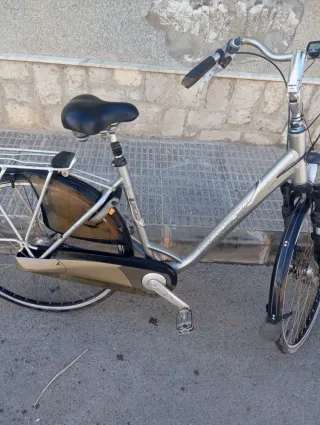 Bicicleta de paseo plateada
