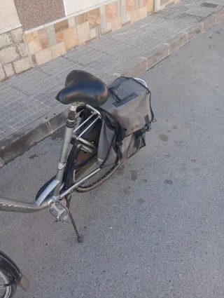 Bicicleta de paseo plateada