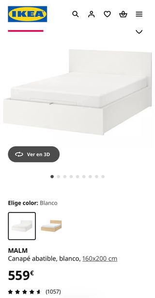 Canapé abatible 160x200cm + Colchon 135x190cm